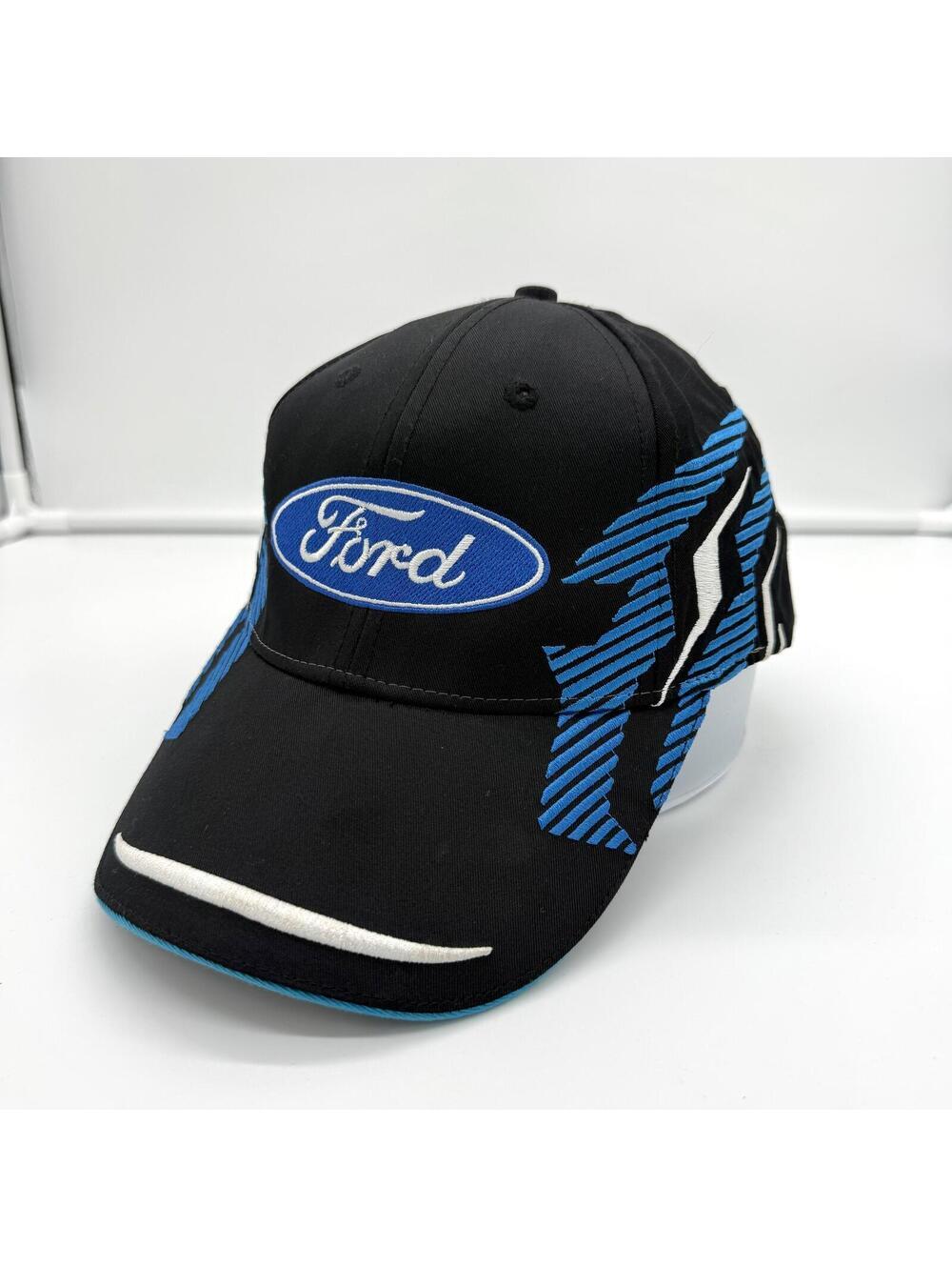 Y2K Ford Racing Hat Fast Eddie Adjustable Black Blue Embroidered OSFA Streetwear